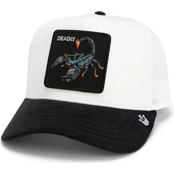 Gorra trucker beige y negra escorpión Deadly The Suede Scorpion Global Core Micro Suede The Farm de Goorin Bros.