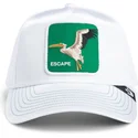 gorra-trucker-blanca-pelicano-pajaro-escape-not-into-yoga-great-escape-the-farm-de-goorin-bros