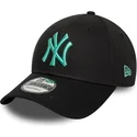 gorra-curva-negra-ajustable-con-logo-azul-9forty-league-essential-de-new-york-yankees-mlb-de-new-era