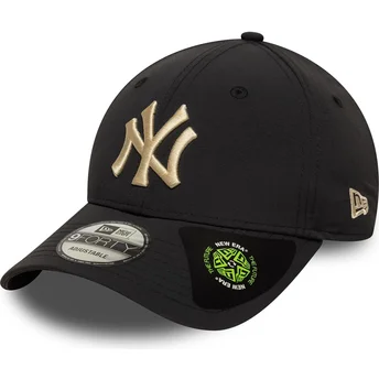 Gorra curva negra ajustable con logo beige 9FORTY Recycled de New York Yankees MLB de New Era