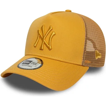 Gorra trucker amarilla con logo amarillo A Frame League Essential de New York Yankees MLB de New Era