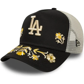Gorra trucker negra A Frame Floral Icon de Los Angeles Dodgers MLB de New Era