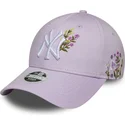 gorra-curva-violeta-ajustable-para-mujer-9forty-floral-icon-de-new-york-yankees-mlb-de-new-era