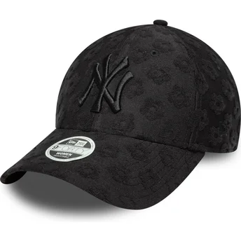 Gorra curva negra ajustable para mujer 9FORTY Floral Towelling de New York Yankees MLB de New Era