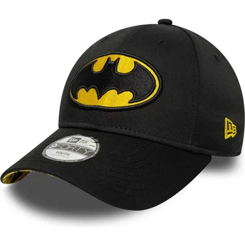 Gorra curva negra ajustable para niño 9FORTY All Over Print de Batman DC Comics de New Era