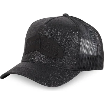 Gorra trucker negra GLITTER de Von Dutch x Schott NYC