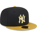 gorra-plana-negra-y-amarilla-ajustada-con-logo-dorado-59fifty-day-de-new-york-yankees-mlb-de-new-era