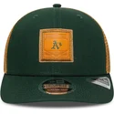 gorra-trucker-verde-y-marron-9seventy-stretch-snap-debossed-logo-de-oakland-athletics-mlb-de-new-era