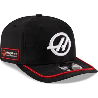 Gorra curva negra snapback 9SEVENTY Stretch Snap Camo de Haas F1 Team Formula 1 de New Era