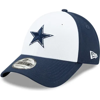 Gorra curva blanca y azul marino ajustable para niño 9FORTY The League de Dallas Cowboys NFL de New Era