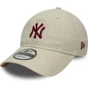 gorra-curva-beige-ajustable-9twenty-linen-de-new-york-yankees-mlb-de-new-era