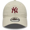 gorra-curva-beige-ajustable-9twenty-linen-de-new-york-yankees-mlb-de-new-era