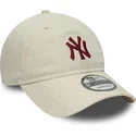 gorra-curva-beige-ajustable-9twenty-linen-de-new-york-yankees-mlb-de-new-era