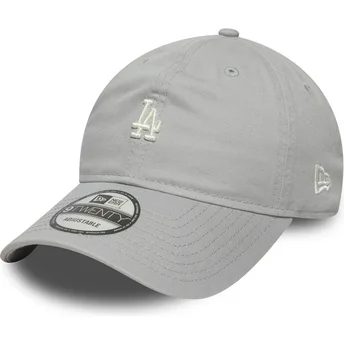 Gorra curva gris ajustable 9TWENTY Mini Logo Washed de Los Angeles Dodgers MLB de New Era