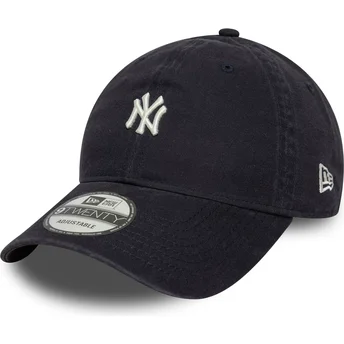 Gorra curva azul marino ajustable 9TWENTY Mini Logo Washed de New York Yankees MLB de New Era