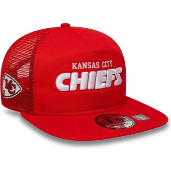 Gorra plana trucker roja Golfer International Series Games 2024 de Kansas City Chiefs NFL de New Era