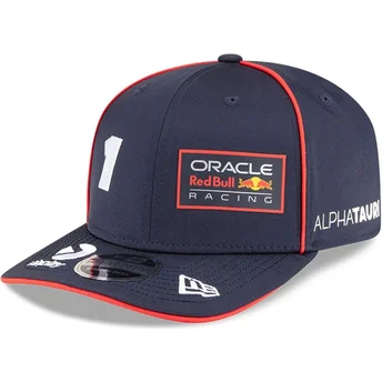 Gorra curva azul marino snapback 9SEVENTY Stretch Snap de Red Bull Racing Formula 1 Max Verstappen de New Era