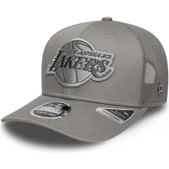 Gorra trucker gris con logo gris 9SEVENTY Stretch Snap Tonal de Los Angeles Lakers NBA de New Era