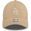 gorra-curva-beige-ajustable-para-mujer-9forty-velour-diamante-de-los-angeles-dodgers-mlb-de-new-era