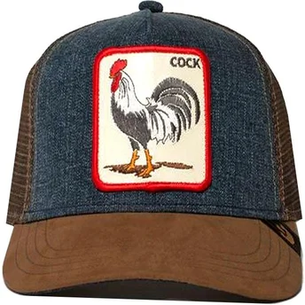 Gorra trucker marrón y denim gallo Big Strut de Goorin Bros.