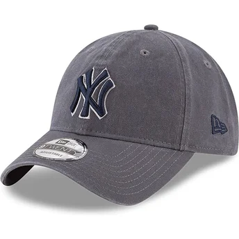 Gorra curva gris ajustable con logo azul 9TWENTY Core Classics de New York Yankees MLB de New Era