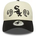 gorra-curva-beige-y-negra-snapback-a-frame-paisley-de-chicago-white-sox-mlb-de-new-era