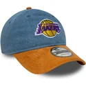 gorra-curva-azul-y-marron-ajustable-9twenty-denim-midi-de-los-angeles-lakers-nba-de-new-era