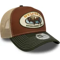 gorra-trucker-marron-y-verde-a-frame-animal-patch-de-bufalo-de-new-era