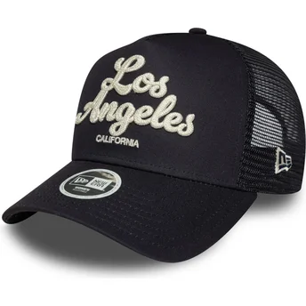 Gorra trucker azul marino para mujer A Frame City de Los Angeles de New Era