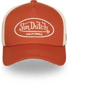 gorra-trucker-naranja-y-beige-ajustable-lof-b33-de-von-dutch