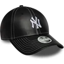 gorra-curva-negra-ajustable-para-mujer-9forty-topstitch-pu-de-new-york-yankees-mlb-de-new-era
