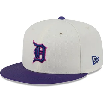 Gorra plana beige y violeta ajustada 59FIFTY CLR DVLP de Detroit Tigers MLB de New Era