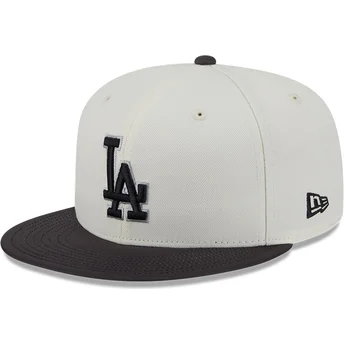 Gorra plana beige y negra ajustada 59FIFTY CLR DVLP de Los Angeles Dodgers MLB de New Era