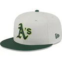 gorra-plana-beige-y-verde-ajustada-59fifty-clr-dvlp-de-oakland-athletics-mlb-de-new-era