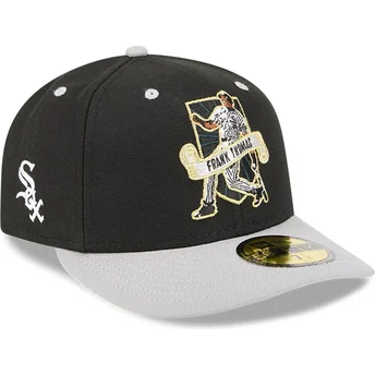 Gorra curva negra y gris ajustada 59FIFTY Player Frank Thomas de Chicago White Sox MLB de New Era