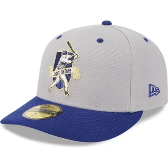 Gorra curva gris y azul ajustada 59FIFTY Player Shohei Ohtani de Los Angeles Dodgers MLB de New Era