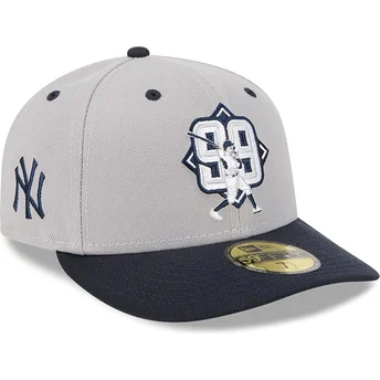 Gorra curva gris y azul marino ajustada 59FIFTY Player Aaron Judge de New York Yankees MLB de New Era
