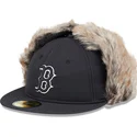 gorra-plana-negra-ajustada-59fifty-winter-dog-ear-de-boston-red-sox-mlb-de-new-era