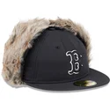 gorra-plana-negra-ajustada-59fifty-winter-dog-ear-de-boston-red-sox-mlb-de-new-era