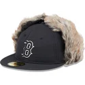 gorra-plana-negra-ajustada-59fifty-winter-dog-ear-de-boston-red-sox-mlb-de-new-era
