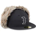 gorra-plana-negra-ajustada-59fifty-winter-dog-ear-de-boston-red-sox-mlb-de-new-era