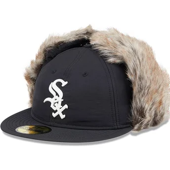 Gorra plana negra ajustada 59FIFTY Winter Dog Ear de Chicago White Sox MLB de New Era
