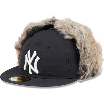 Gorra plana negra ajustada 59FIFTY Winter Dog Ear de New York Yankees MLB de New Era