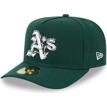 Gorra curva verde ajustada 59FIFTY A Frame Wired de Oakland Athletics MLB de New Era