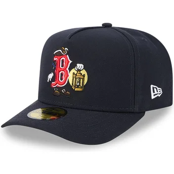 Gorra curva azul marino ajustada 59FIFTY A Frame Cartoon de Boston Red Sox MLB de New Era