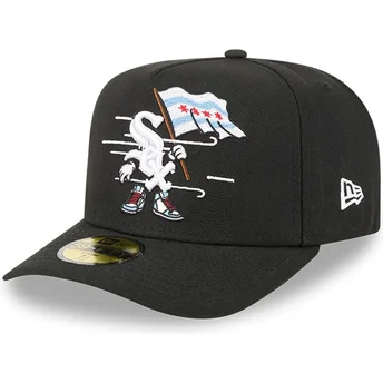 Gorra curva negra ajustada 59FIFTY A Frame Cartoon de Chicago White Sox MLB de New Era
