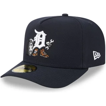 Gorra curva azul marino ajustada 59FIFTY A Frame Cartoon de Detroit Tigers MLB de New Era