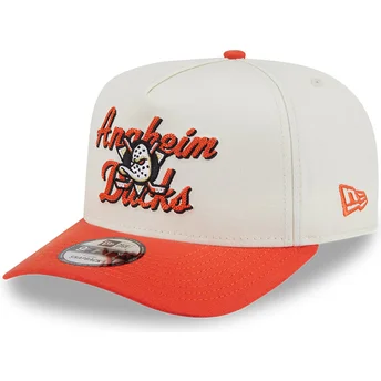 Gorra curva beige y naranja snapback 9FIFTY A Frame Chainstitch de Anaheim Ducks NHL de New Era