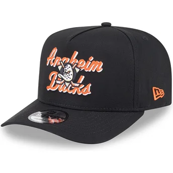Gorra curva negra snapback 9FIFTY A Frame Chainstitch de Anaheim Ducks NHL de New Era