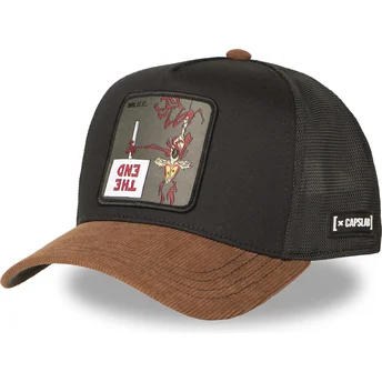 Gorra trucker negra y marrón Coyote LOO12 WI2 Looney Tunes de Capslab